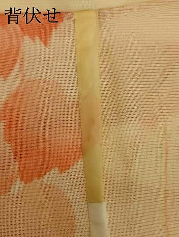 平和屋着物＊夏物　小紋　絽　蔦の葉文　ロング丈　正絹　逸品　AABI6715jd