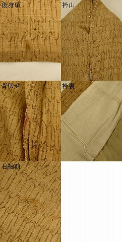 平和屋着物＊夏物　小紋　紗　幾何学文様　正絹　逸品　AABI6717jd