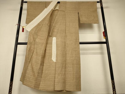 平和屋着物＊夏物　小紋　紗　幾何学文様　正絹　逸品　AABI6717jd