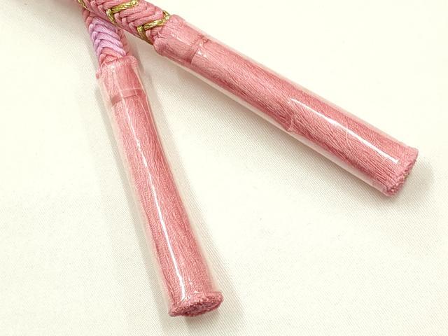 平和屋着物●和装小物　振袖用帯締め　装飾　飾り紐　金糸　正絹　逸品　未使用　AABI6725ay