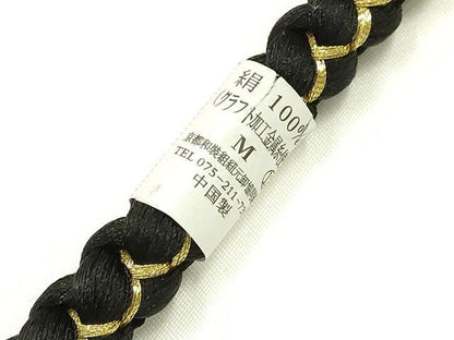 平和屋着物●和装小物　振袖用帯締め　装飾　パール　ビーズ　金糸　正絹　逸品　未使用　AABI6727ay