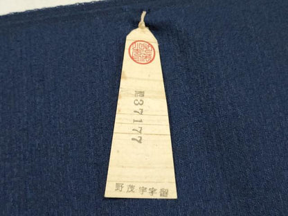 平和屋着物▼色無地　アンサンブル　反物　着尺+羽尺　濃藍色　未使用　AABI6729ay