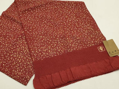 平和屋着物▼ファッションデザイナー 花井幸子 和装小物 帯揚げ 大小霰 金彩 逸品 未使用 AABI6732ay