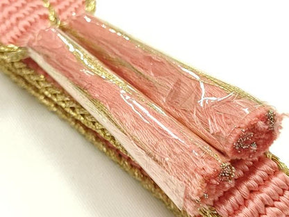 平和屋着物▼和装小物　上質な帯締め　平源氏組　金糸　正絹　逸品　未使用　AABI6748ay
