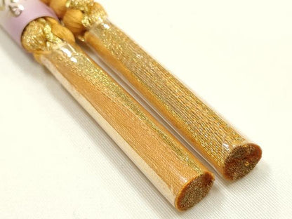 平和屋着物▼和装小物　上質な帯締め　丸組　伊賀組紐　金糸　暈し　正絹　逸品　未使用　AABI6749ay