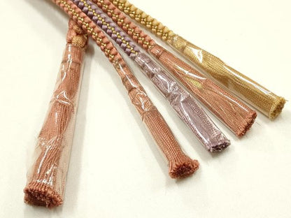 平和屋着物●和装小物　振袖用帯締め　装飾　ラインストーン　ビーズ　三分金糸　逸品　未使用　AABI6758ay