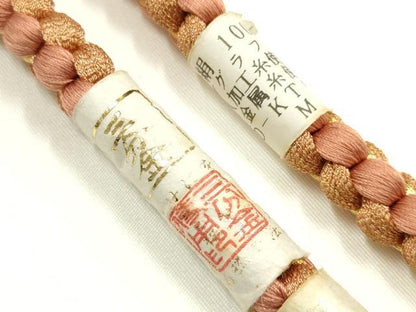 平和屋着物●和装小物　振袖用帯締め　装飾　ラインストーン　ビーズ　三分金糸　逸品　未使用　AABI6758ay