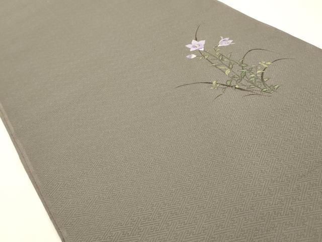 平和屋着物▼和装小物 八掛付き3点 草花 金彩 逸品 AABI6764ay