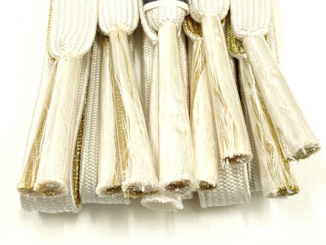 平和屋着物●和装小物　上質な帯締め5本セット　礼装用　高麗組 綾出し　金糸　亀房付き　証紙付き　逸品　未使用　AABI6792ay