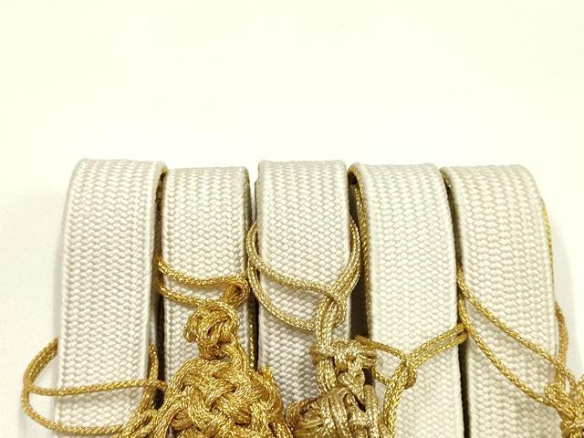 平和屋着物●和装小物　上質な帯締め5本セット　礼装用　高麗組 綾出し　金糸　亀房付き　証紙付き　逸品　未使用　AABI6793ay