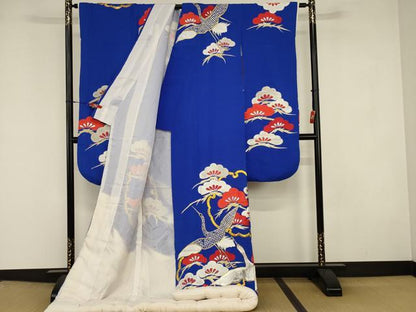 平和屋本店●色打掛　和装　婚礼　結婚式　花嫁　神社挙式　総刺繍　飛鶴雪輪松文　金銀糸　逸品　AABI6801ou