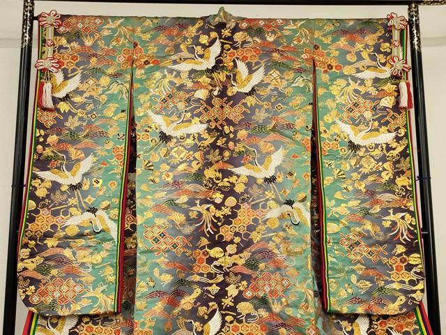 平和屋本店●色打掛　和装　婚礼　花嫁　結婚式　神社挙式　唐織　花鳥文　金糸　十二単風　逸品　AABI6812ou