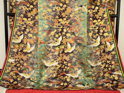 平和屋本店●色打掛　和装　婚礼　花嫁　結婚式　神社挙式　唐織　花鳥文　金糸　十二単風　逸品　AABI6812ou