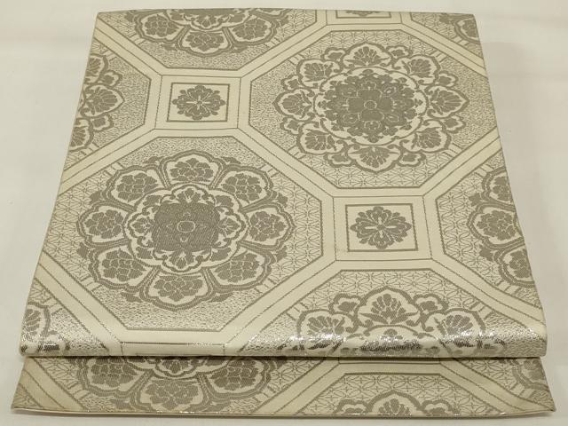 平和屋着物◎六通柄 本袋帯 蜀江花文 プラチナ箔二重箔 正絹 逸品 AABI6824ou