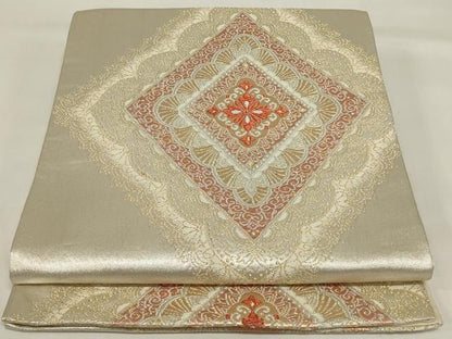 平和屋着物◎六通柄袋帯　花菱文　金銀糸　正絹　逸品　AABI6831ou