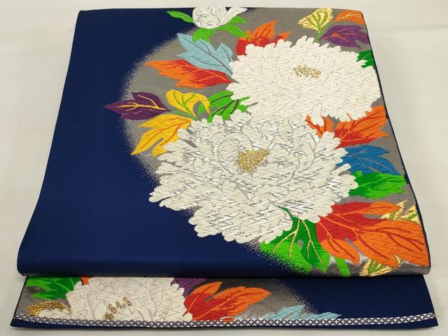 平和屋着物◎六通柄袋帯 唐織 枝花文 金銀糸 正絹 逸品 AABI6834ou