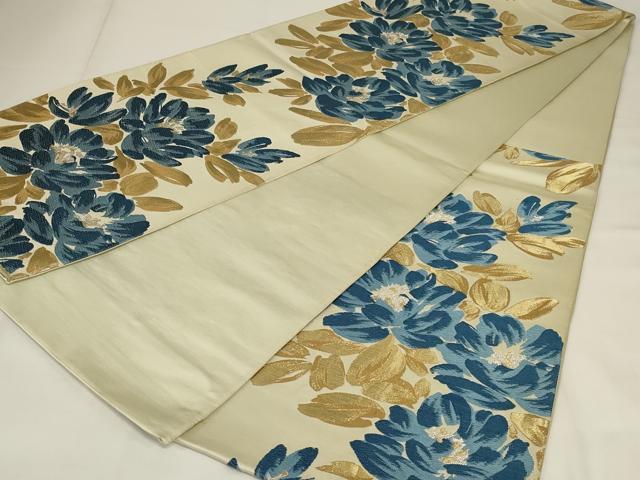 平和屋着物◎六通柄袋帯　唐織　草花文　金銀糸　正絹　逸品　AABI6837ou