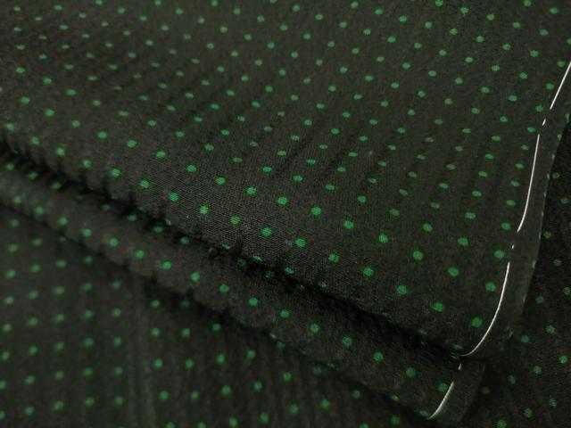 平和屋着物●上質な小紋　水玉文　黒地　正絹　逸品　未使用　AABI6842ck