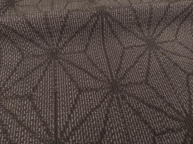平和屋着物●上質な紬　麻の葉文様　高島屋扱い　正絹　逸品　未使用　AABI6844ck