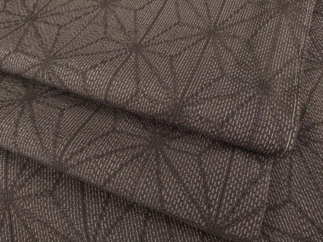 平和屋着物●上質な紬　麻の葉文様　高島屋扱い　正絹　逸品　未使用　AABI6844ck