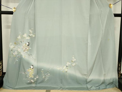 平和屋着物●訪問着　友禅　作家物　童子　暈し染め　ロング丈　正絹　逸品　AABI6848ck