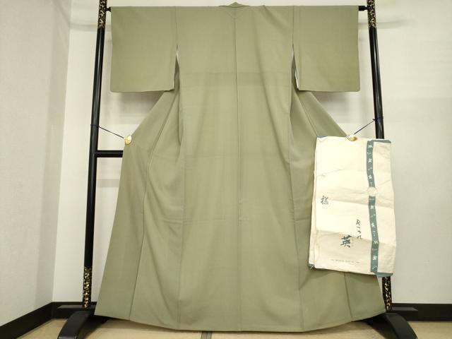平和屋着物●洗える最高級着物　＜英＞はなぶさ謹製　小紋　檜垣文　たとう紙付き　洗える着物　AABI6856ck