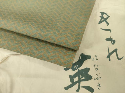 平和屋着物●洗える最高級着物　＜英＞はなぶさ謹製　小紋　檜垣文　たとう紙付き　洗える着物　AABI6856ck
