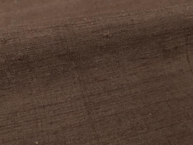 平和屋着物●結城紬　色無地　黒鳶色　正絹　逸品　AABI6859ck