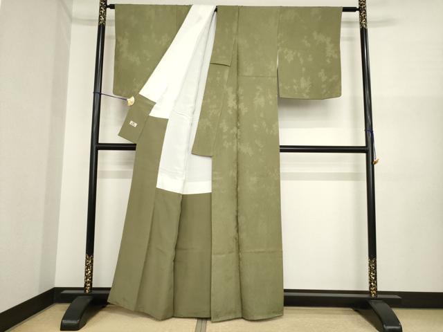 平和屋着物●上質な色無地　肥後煤竹色　銀座越後屋扱い　正絹　逸品　AABI6863ck
