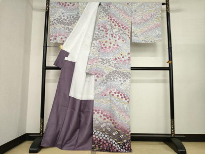 平和屋着物●訪問着　舞花文　洗える着物　未使用　AABI6865ck