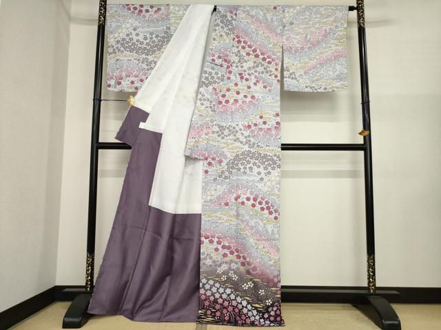 平和屋着物●訪問着　舞花文　洗える着物　未使用　AABI6865ck