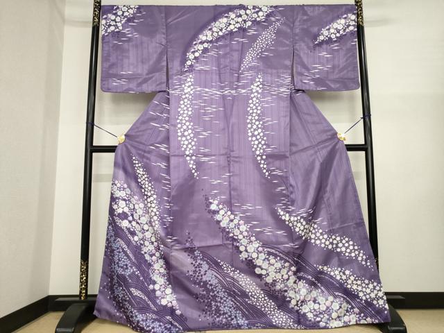 平和屋着物●訪問着　辻が花　立波花文　洗える着物　AABI6866ck