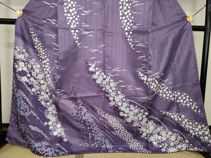 平和屋着物●訪問着　辻が花　立波花文　洗える着物　AABI6866ck