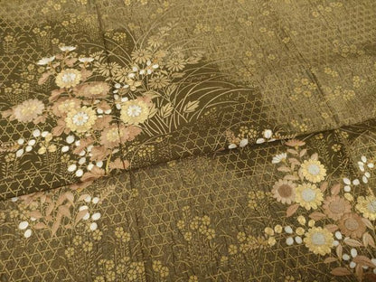 平和屋着物●訪問着　駒刺繍　花籬文　金彩　正絹　逸品　AABI6870ck