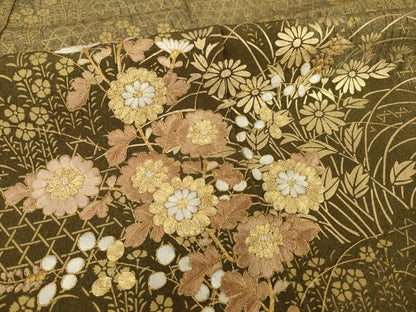 平和屋着物●訪問着　駒刺繍　花籬文　金彩　正絹　逸品　AABI6870ck