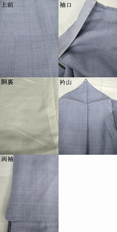 平和屋着物●本場結城紬　重要無形文化財　色無地　薄鼠色　正絹　逸品　AABI6871ck