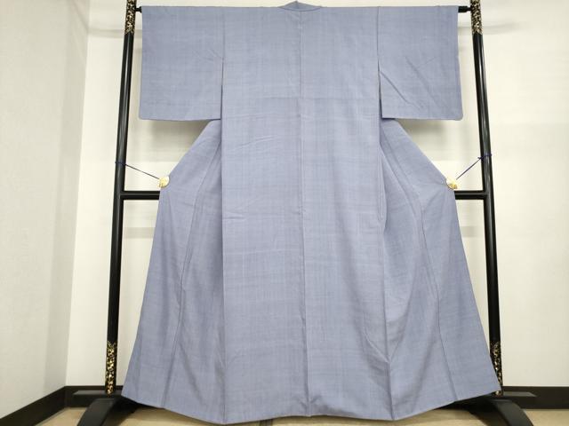 平和屋着物●本場結城紬　重要無形文化財　色無地　薄鼠色　正絹　逸品　AABI6871ck