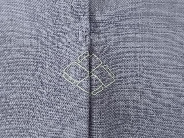 平和屋着物●本場結城紬　重要無形文化財　色無地　薄鼠色　正絹　逸品　AABI6871ck