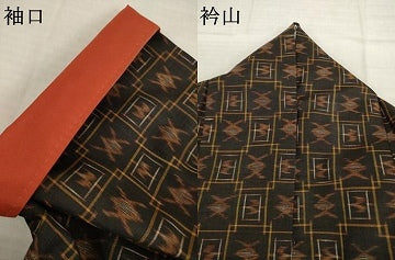 平和屋着物●国指定重要無形文化財　本場久米島紬　手織　琉球絣文様　正絹　逸品　AABI6872ck