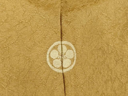 平和屋着物●上質な色無地　黄橡色　正絹　逸品　AABI6873ck