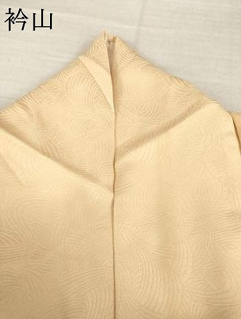 平和屋着物●上質な色無地　立波地紋　雄黄色　正絹　逸品　AABI6874ck
