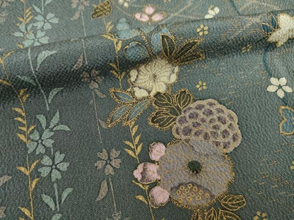 平和屋着物●訪問着　辻が花　草花文　暈し染め　金彩　正絹　逸品　AABI6876ck