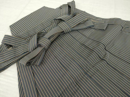 平和屋着物●男性　仙台平　馬乗り袴　縞　正絹　逸品　AABI6878ck