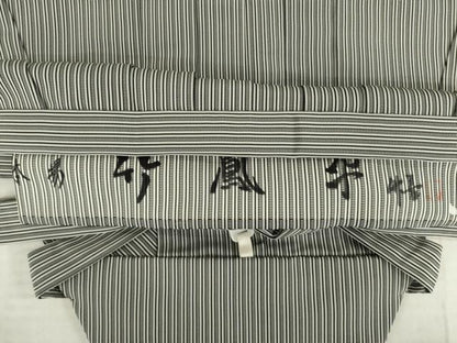 平和屋着物●男性　本場竹鳳平　馬乗り袴　縞　正絹　逸品　AABI6879ck