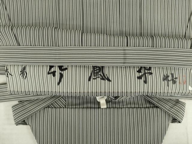 平和屋着物●男性　本場竹鳳平　馬乗り袴　縞　正絹　逸品　AABI6879ck