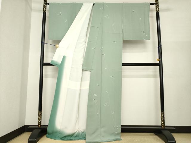 平和屋着物●上質な小紋　成り物　茄子　正絹　逸品　AABI6880ck