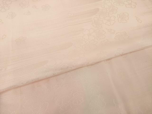 平和屋着物●振袖用長襦袢　袷　草花地紋　暈し染め　半衿刺繍　正絹　逸品　AABI6881ck