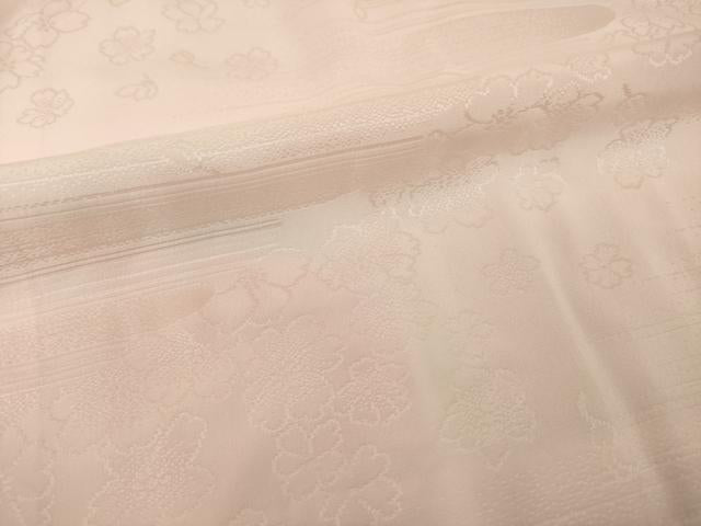 平和屋着物●振袖用長襦袢　袷　草花地紋　暈し染め　半衿刺繍　正絹　逸品　AABI6881ck