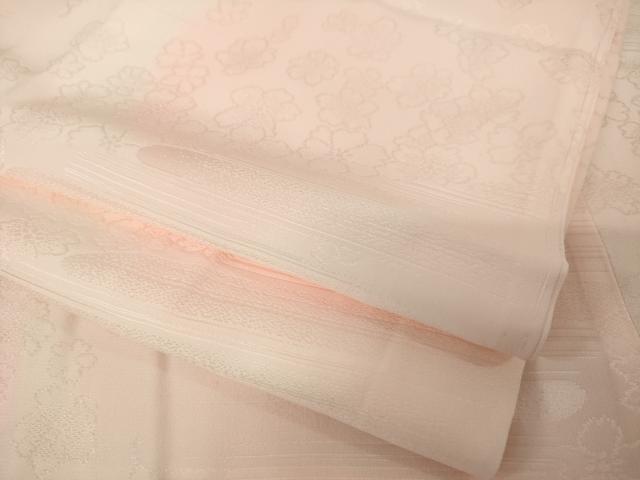 平和屋着物●振袖用長襦袢　袷　草花地紋　暈し染め　半衿刺繍　正絹　逸品　AABI6881ck