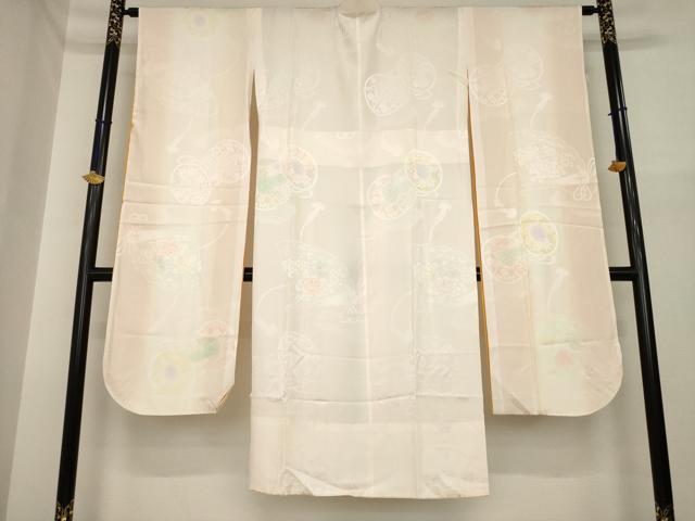 平和屋着物●振袖用長襦袢　無双仕立て　花鼓地紋　暈し染め　三越扱い　正絹　逸品　AABI6883ck